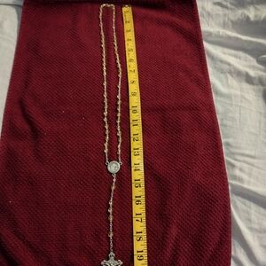 Elegant Gold Necklace with Silver Accents